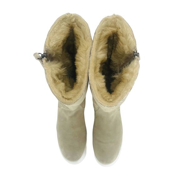 G.H. BASS Zina Women Tan Winter Sneaker Boot Size 9.5 Suede Faux Fur Lining New - Picture 13 of 16